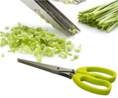 HMerch™ Kruidenschaar - 5 bladen - Kruiden Hakker - Groenteschaar - Groen - Bloemenschaar - Keukenschaar