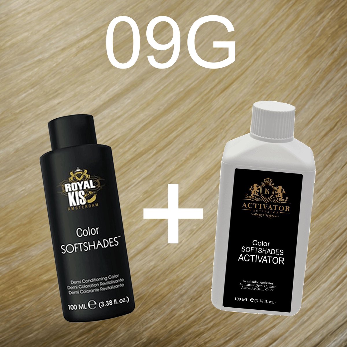 Softshade set incl. activator - 09G semi permenante kleuring | KIS - haarverf & activator - thuis haar verven
