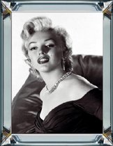 Schilderij 60 x 80 cm - Spiegellijst met prent - Marilyn Monroe - prent achter glas