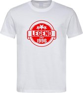 Wit T-Shirt met “ Legend sinds 1996 “ print Rood Size XL