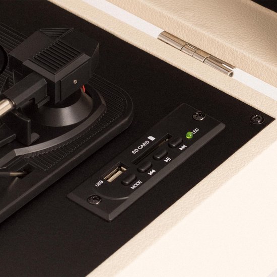 CREATE - Platenspeler Retro - Bluetooth, USB, SD, MicroSD en Mp3-recorder/speler - Wit - RECORD PLAYER RETRO — afbeelding 5