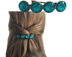 Hairpin-Haarspeld-Haaraccessoire-Hairclip-Cabochon-Blauw-Groen-Haarklem-Haarmode