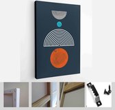 A trendy set of Abstract Black Hand Painted Illustrations for Postcard, Social Media Banner, Brochure Cover Design or Wall Decoration Background - Modern Art Canvas - Vertical - 19