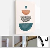 A trendy set of Abstract Hand Painted Illustrations for Wall Decoration, Social Media Banner, Brochure Cover Design or Postcard Background - Modern Art Canvas - Vertical - 19376456