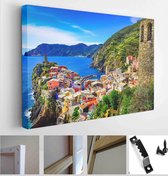 Cinque Terre, Italy with a view of the colorful village of Vernazza and the ocean - Modern Art Canvas - Horizontal - 156908393 - 40*30 Horizontal