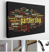 Itsallcanvas - Schilderij - Partnership Concept In Tag Cloud On Art Horizontal Horizontal - Multicolor - 30 X 40 Cm