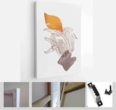 Painting Wall Pictures Home Room Decor. Modern Abstract Art Botanical Wall Art. Boho. Minimal Art Flower on Geometric Shapes Background - Modern Art Canvas - Vertical - 1955005198