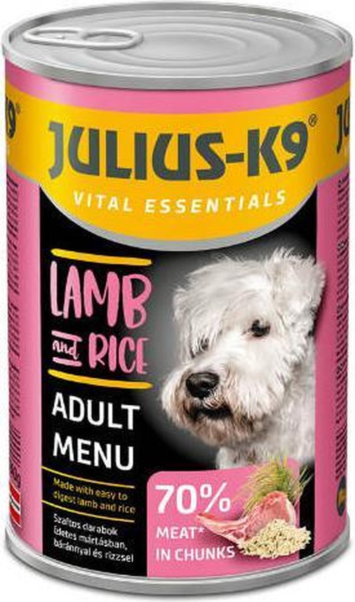 Julius-K9 - Hondenvoer - Natvoer hond - Lamb & rice - 5 x 1240g