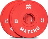 Matchu Sports - Fractional plates - Mini halterschijven - 2.5 KG - Rood - Set van 2 stuks