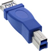 USB-B (m) - USB-A (v) adapter - USB3.0 / blauw