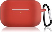 Apple AirPods Pro Hoesje Clip - Rood - Siliconen - Case - Cover - Soft case