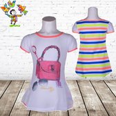 T-shirt tas roze -s&C-98/104-t-shirts meisjes