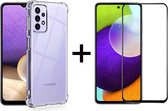 Samsung A52s/A52 hoesje siliconen case transparant - Samsung Galaxy A52s/A52 hoesje siliconen case hoes transparant - Full Cover - 1x Samsung A52s/A52 Screenprotector