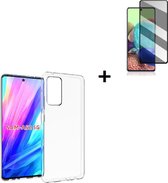 Hoesje Geschikt voor Samsung Galaxy A52s 5G - A52s 5G Screenprotector - Tempered Glass - Hoesje Transparant + Privacy Screenprotector Tempered Glass