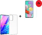Hoesje Samsung Galaxy A52s 5G - Samsung Galaxy A52s 5G Screenprotector - Tempered Glass - Samsung Hoesje Transparant + 2x Screenprotector Tempered Glass