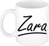 Zara naam cadeau mok / beker sierlijke letters - Cadeau collega/ moederdag/ verjaardag of persoonlijke voornaam mok werknemers