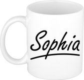Sophia naam cadeau mok / beker sierlijke letters - Cadeau collega/ moederdag/ verjaardag of persoonlijke voornaam mok werknemers