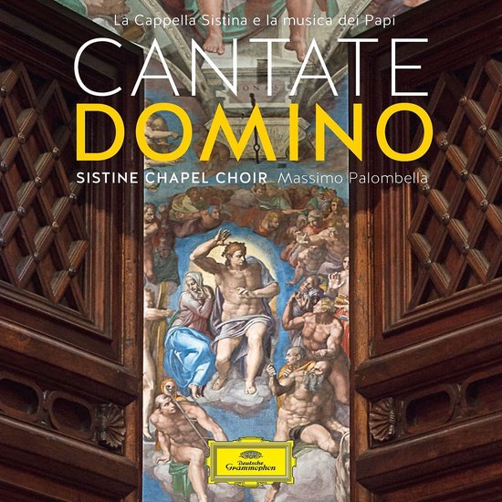 Albumhoes met de Sistine Chapel Choir en 'Cantate Domino'. Centraal een schilderij van de Sixtijnse Kapel.