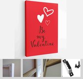 Happy Valentine's Day set cards. Handdrawn romantic lettering - Modern Art Canvas - Vertical - 1626620938 - 115*75 Vertical