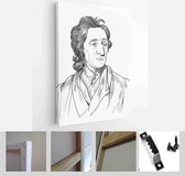 Vector illustration of philosopher John Locke in cartoon style. He is known as the Father of Liberalism. - Modern Art Canvas - Vertical - 1626614812 - 40-30 Vertical