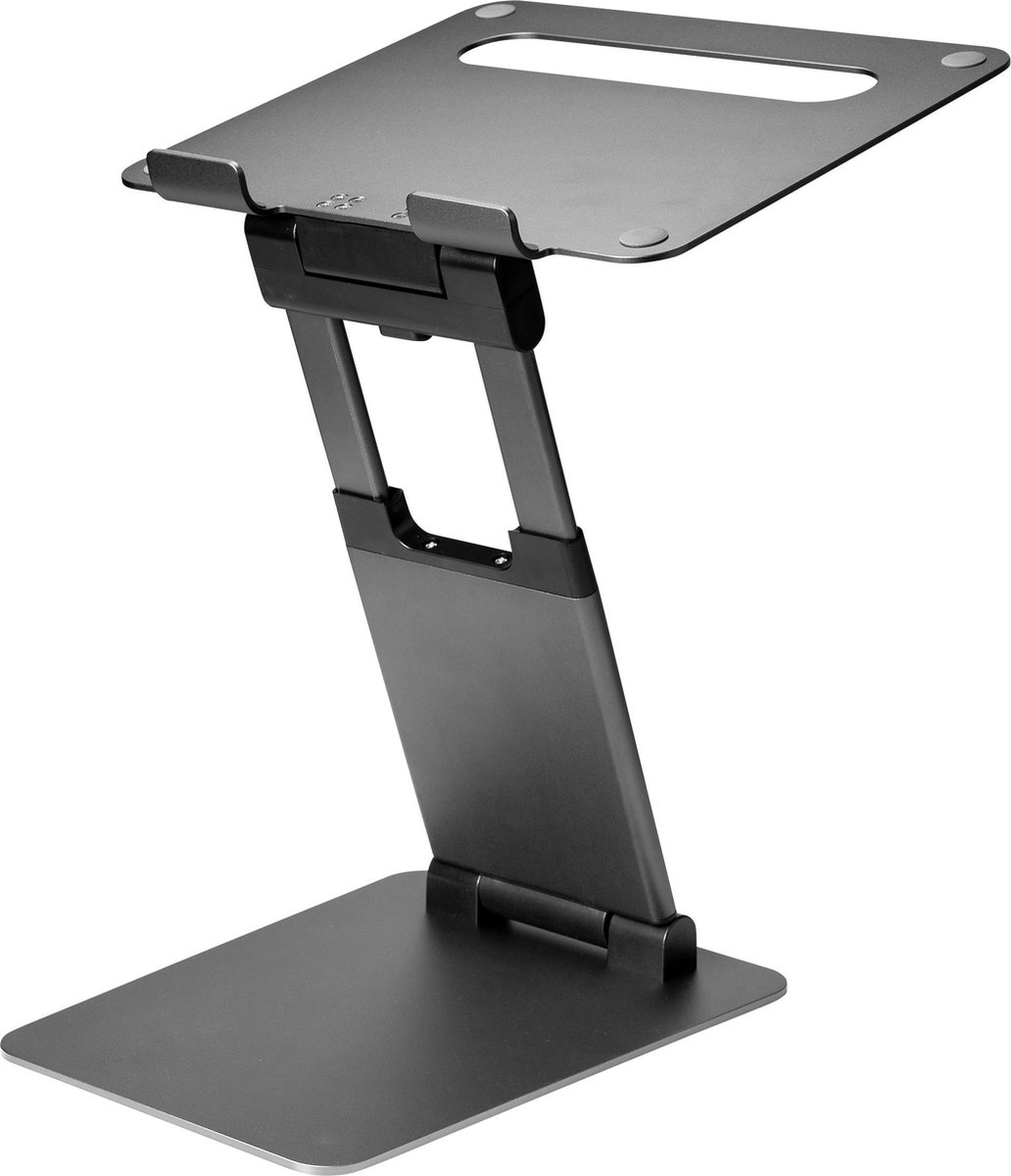 Ergoline tall laptop standaard verstelbaar - staand en zittend werken - laptop verhoger - aluminium - universeel 10 tot 17 inch - antraciet