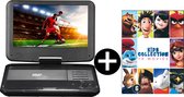 Denver MT-986 NB -  Portable DVD-speler - 9 inch - met accu -  Zwart - DVD films - 10 films - (Smurfen, Angry Birds, Pieter Konijn, Stuart Little + meer)