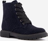 Blue Box meisjes veterboots met stippen - Blauw - Maat 28