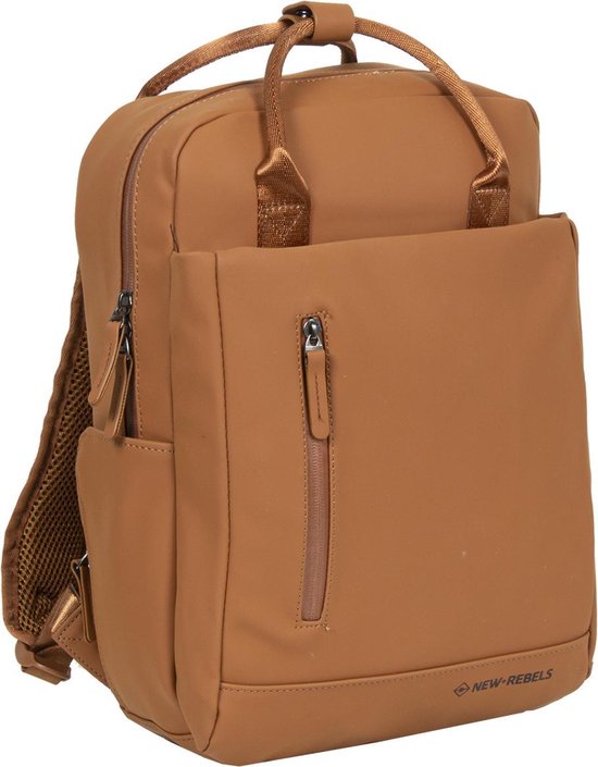 New compartiment pour ordinateur portable -Rebels® Harper Backpack - 9Liter - 28x8x38cm - Cognac