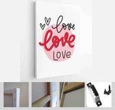 Valentines day vector card set with hearts and love romantic messages in red, grey and white colours - Modern Art Canvas - Vertical - 1866586480 - 50*40 Vertical
