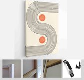 Abstract Illustration in Minimal Style for Wall Decoration Background. Mid century modern minimalist art print. Boho wall decor - Modern Art Canvas - Vertical - 1874434378 - 115*75