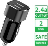 Auto Adapter voor 2 USB Oplaadkabels - Apple iPhone - Samsung - Blackberry - Nokia - LG - Huawei - HTC