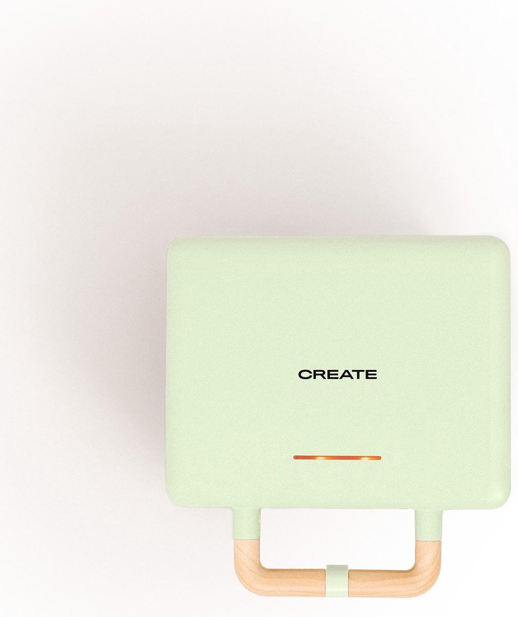 CREATE STONE 3 IN 1 STUDIO - Sandwich/Wafel grill - Verwisselbare Grillplaten - Verticale Opslag - Groen