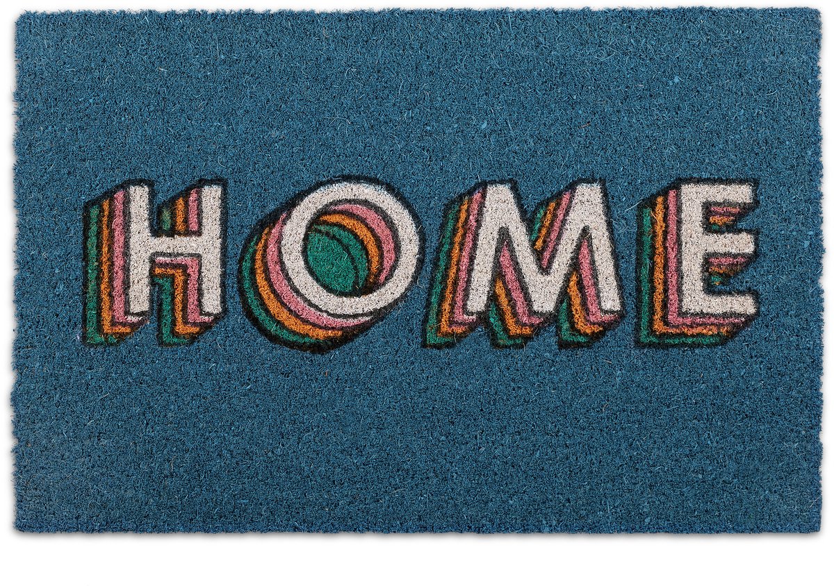 deurmat kokos - met print - home - 40 x 60 cm - rechthoekig - binnen - buiten