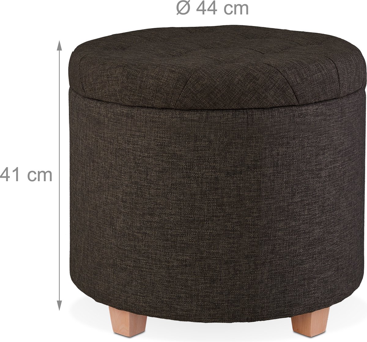 Atmosphera Poef/hocker - opbergbox - beige - PU/MDF - 76 x 38 cm