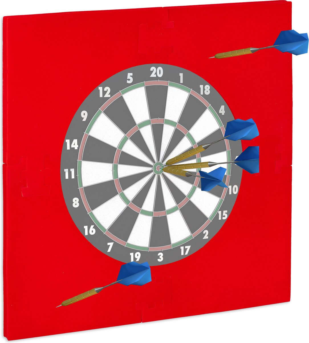 dartbord surround ring R6 - 4-delig - 45 cm - muurbescherming - Ø 71x71x3 cm - rood