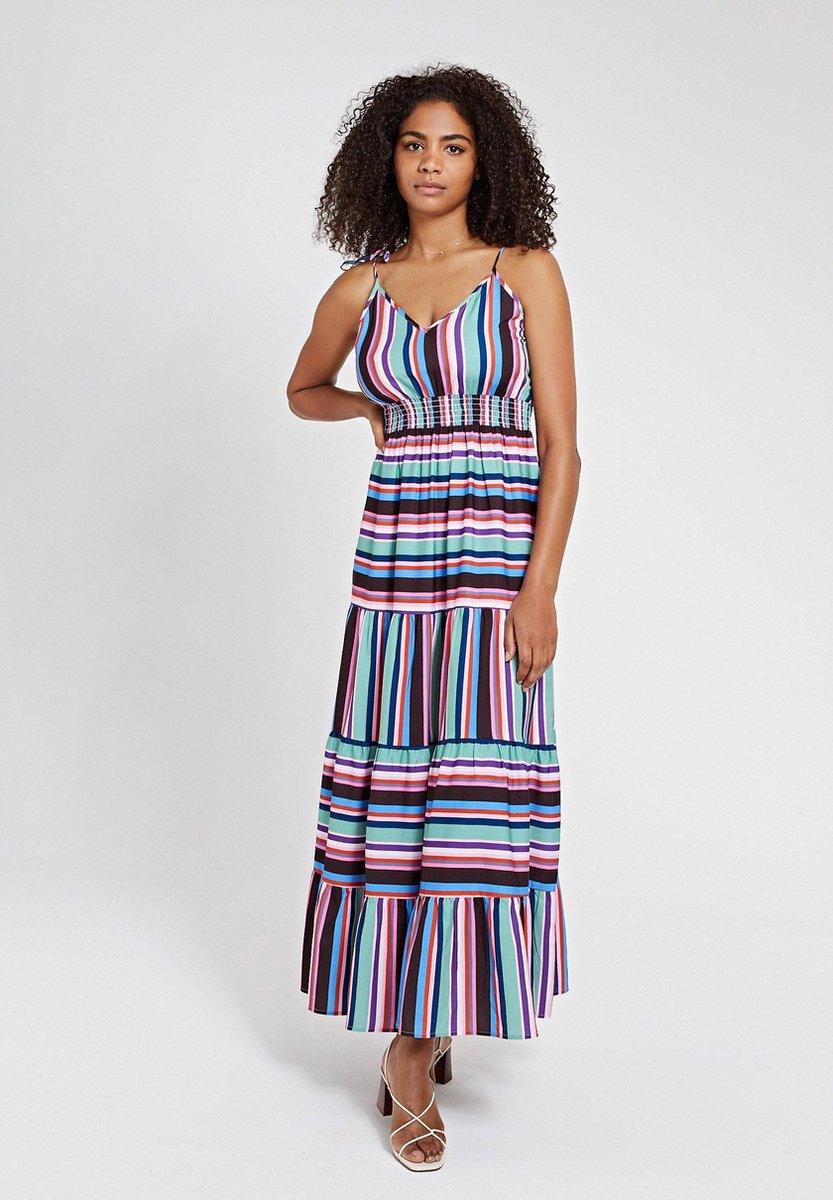 Shiwi Dress modstripe sicily long dress - multi colour - S