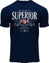 Fox Originals T-shirt Superior Essential Heren & Dames Katoen Navy Maat XS