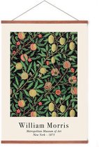 Poster In Posterhanger - Fruit Patroon - Kader Hout - William Morris - Kunst - Botanisch - 70x50 cm - Ophangsysteem