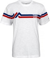 Tommy Hilfiger Stripe Mountain Tee - Heren t-shirt korte mouw - Regular Fit - Crew hals - 100% katoen - Wit - M