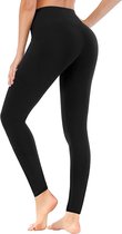 Geweo Fitnessleggings - Yoga Pant - Yoga Legging - Power Sportlegging - Sportbroek - High Waist - Dames - Zwart - Maat S