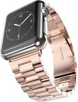 Apple Watch 38/40MM Metalen Horloge Bandje  - Metaal - Vlinder Sluiting - Polsband - Apple Watch 1 / 2 / 3 / 4 / 5 / 6 / SE - Rose Goud
