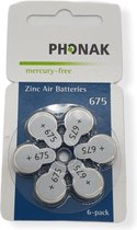 Phonak | Hoortoestel batterij | P675 | Blauwe sticker | 10 pakjes | 60 batterijen