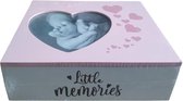 Little Memories | babykameraccessoires | opbergdoos| MDF Opbergdoos roze met foto in hartjesvorm