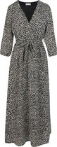 Cassis - Lange jurk in voile met luipaardprint - Zwart