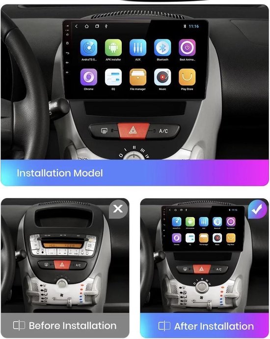CarPlay Toyota Aygo 2005-2014 Android 10 Système de navigation et  multimédia autoradio... | bol