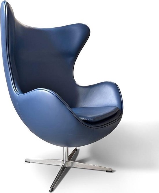 Copenhagen Arne Jacobsen Egg Chair Lounge Stoel Blauw