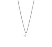 YO&NO - Ketting - Zilver - Gourmet - letter J -  1,1 mm -  41 + 5 cm - Gerhodineerd - Zilver 925