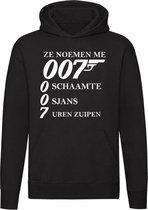 007 zuipen hoodie | alcohol | bier | wijn | James Bond | unisex | trui | sweater | hoodie | capuchon