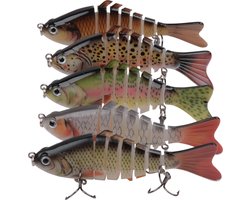 Kunstaas set - 5 swimbaits - 15 gram - 10 cm - in handige opbergbox