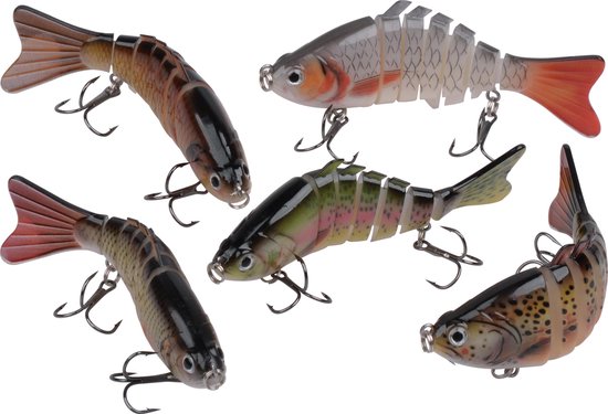 Kunstaas set - 5 Swimbaits - 15 gram - 10 cm - in handige afsluitbare opbergbox — afbeelding 5